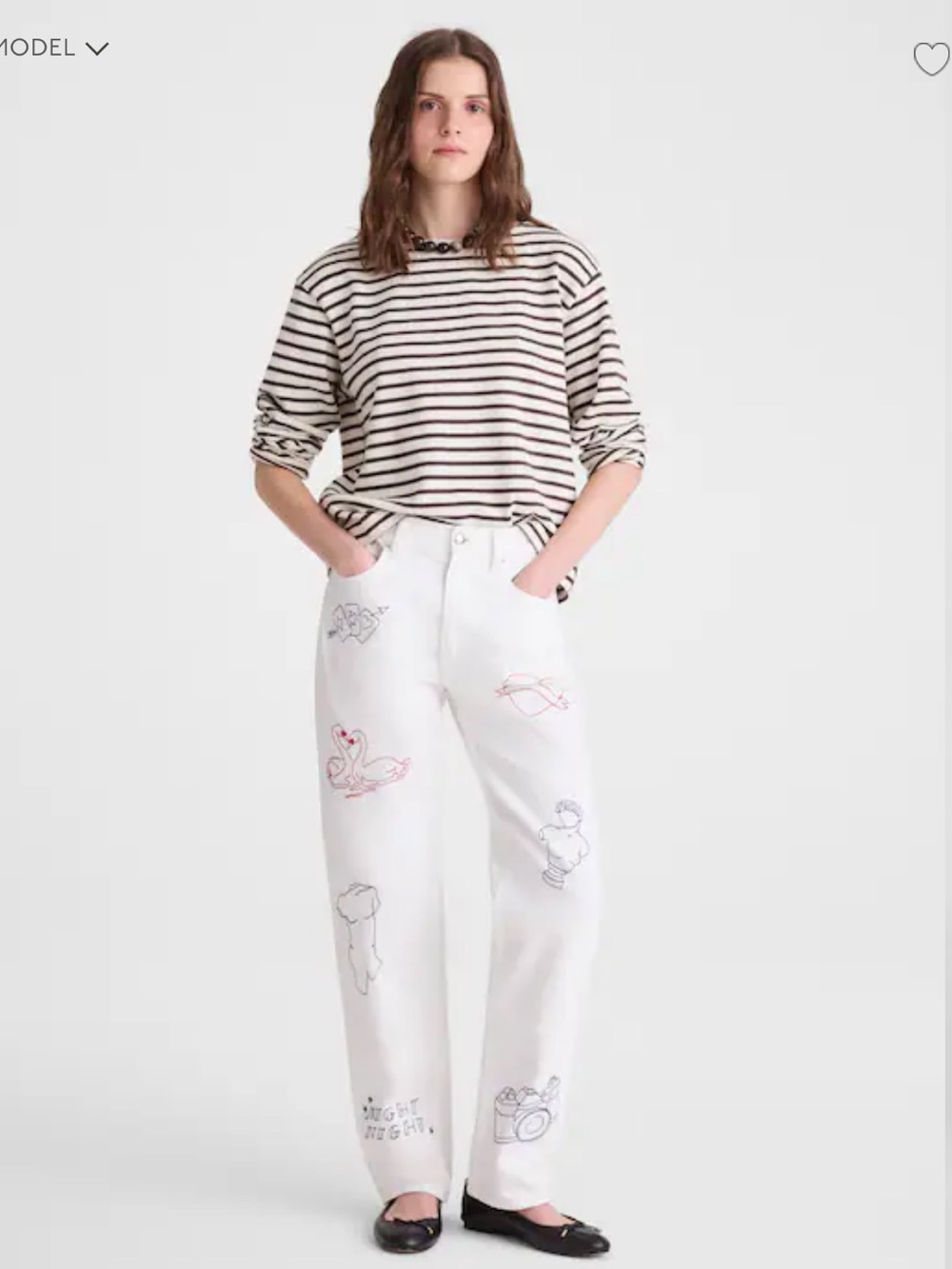 Madewell embroidered slim boyfriend jean